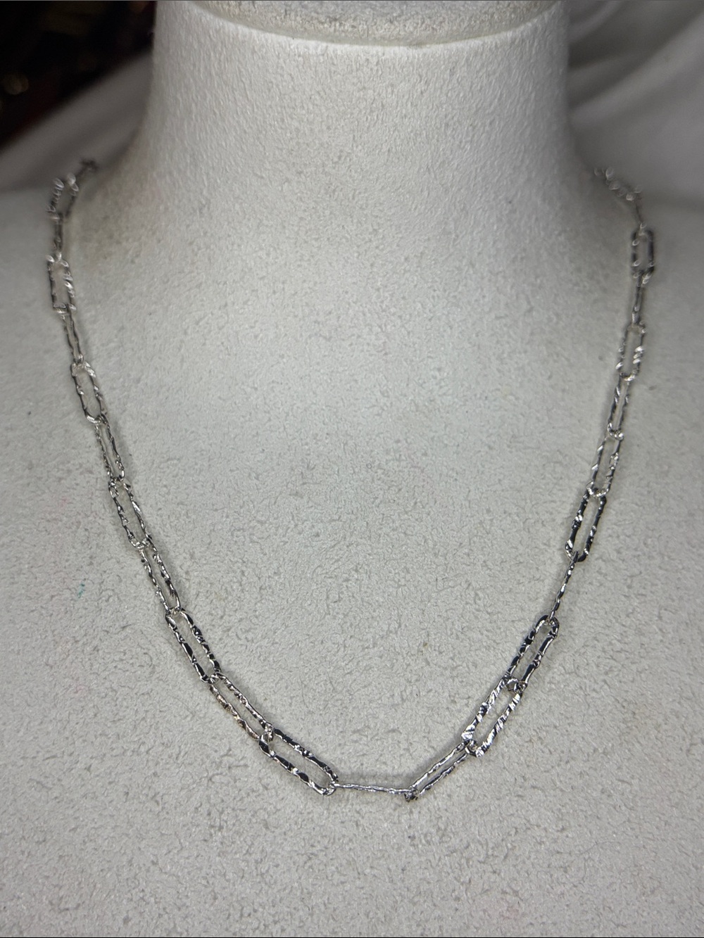 silver Paperclip dainty chain link necklace